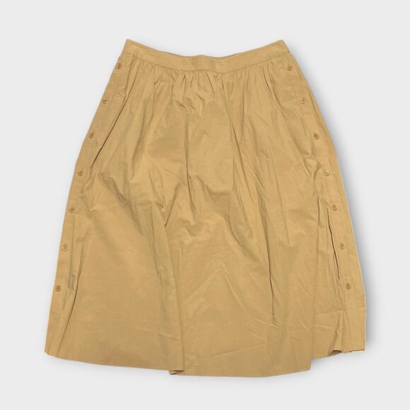 Madewell  Signature Poplin Side-Button Midi Skirt in Seed Khaki Size XL - Picture 2 of 7